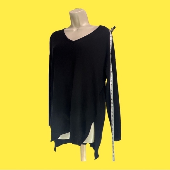 cable & gauge Super Lightweight Scoop Neck Black Sweater Tunic, M - Picture 2 of 6